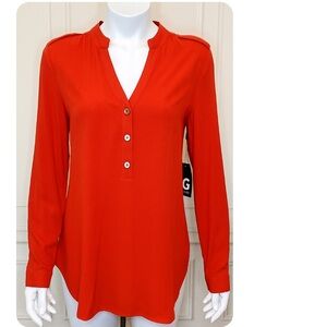 RED long sleeve blouse